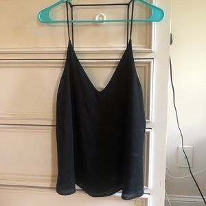 American Threads Black Crop Top
